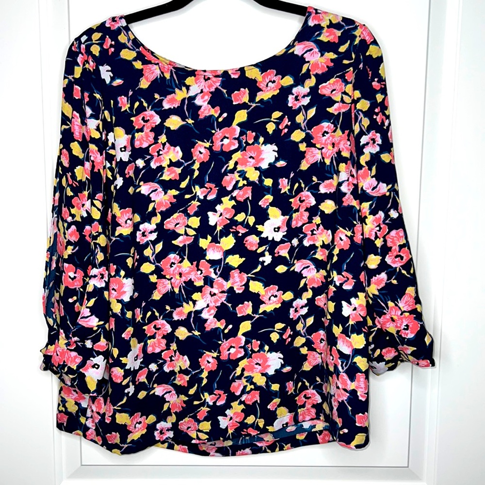 Floral Blouse 3/4 long sleeve